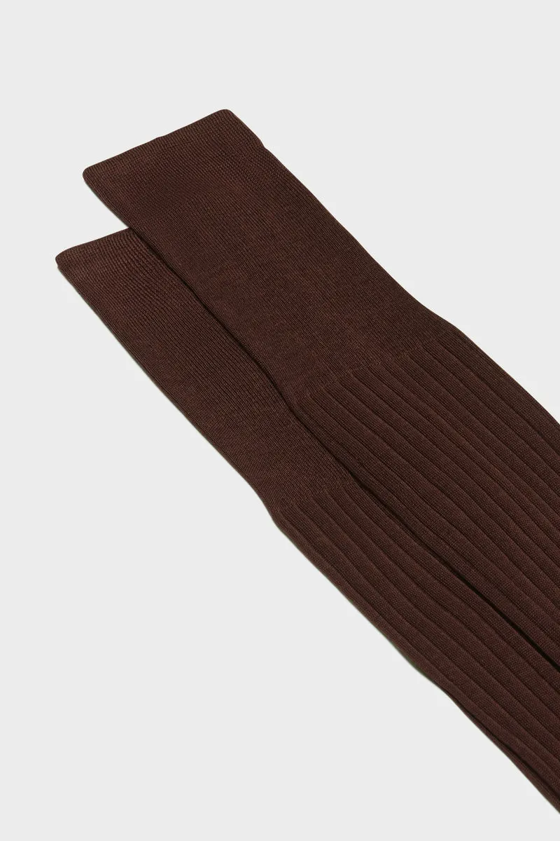 Bresciani Essentials Cesare sokker burgundy rib bomuld