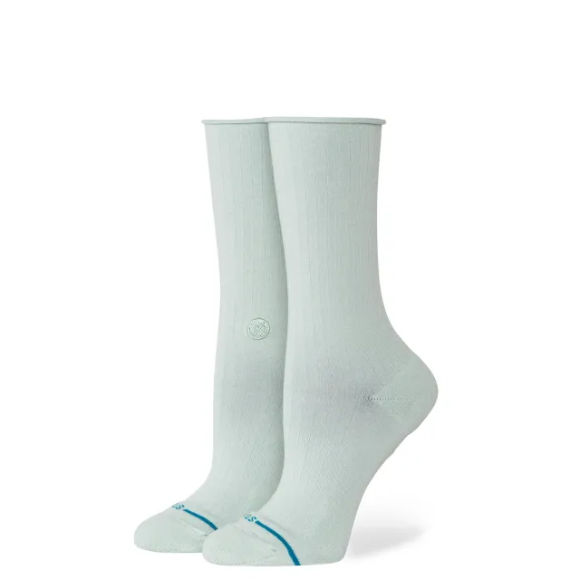 Stance Rolled Solid crew sokker Pale Blue lette