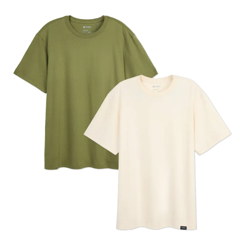 Stance All Day t-shirt 2-pak creme bomuld