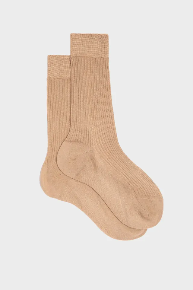 Bresciani Donna Barbara sokker sand 1 par silke