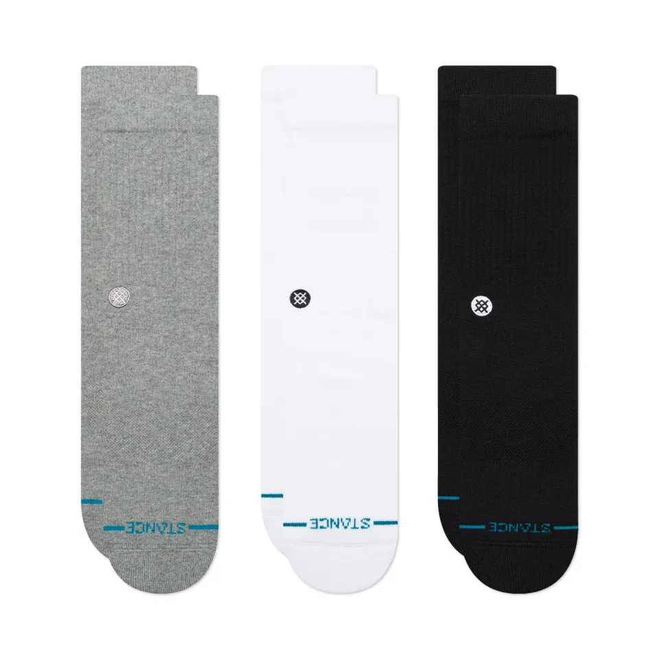 Stance Icon Crew sokker 3-pak multi bomuld polstret