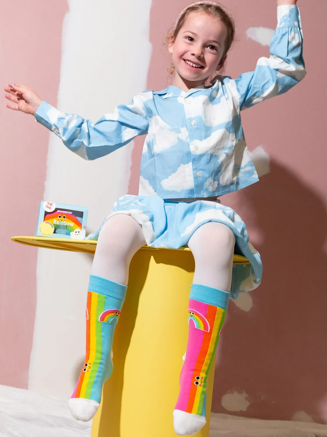 Eat My Socks Rainbow børnestrømper 1 par kulørte