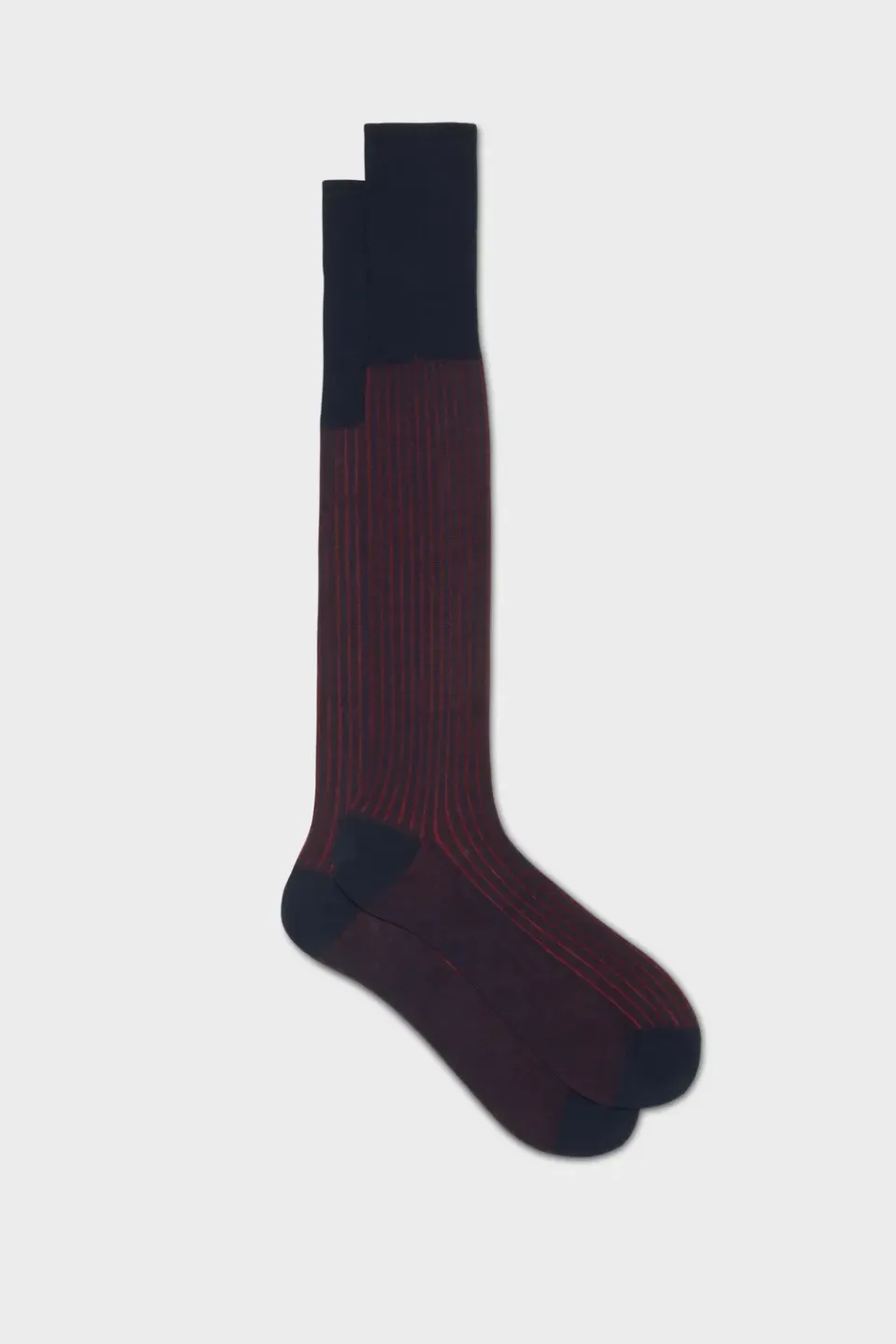 Bresciani Mario strømper navy-rød bomuld vanisé