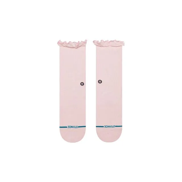 Stance Kids Ruffle Icon crew-sokker pink flæsekant