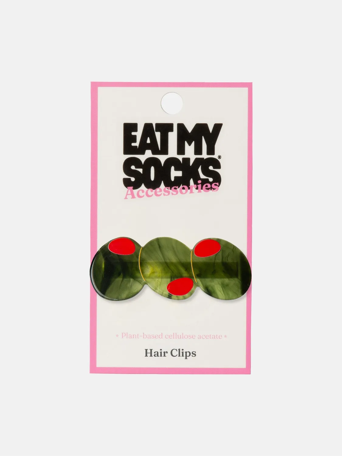 Eat My Socks Olive hårklemme celluloseacetat