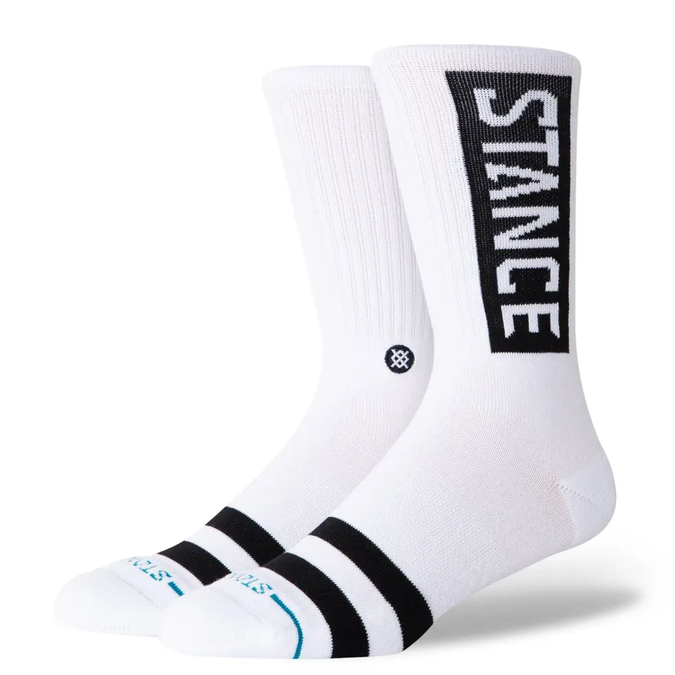 Stance OG Crew strømper hvid bomuld ensfarvet