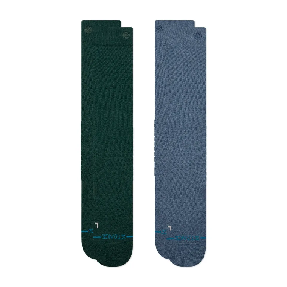 Stance Solid Mid Poly skistrømper Pine 2-pak