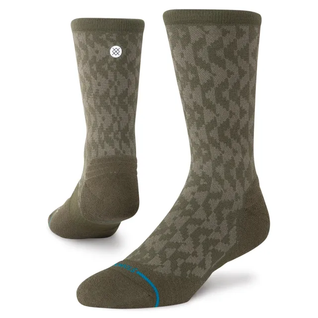 Stance Digzig Light Crew løbesokker oliven nylon