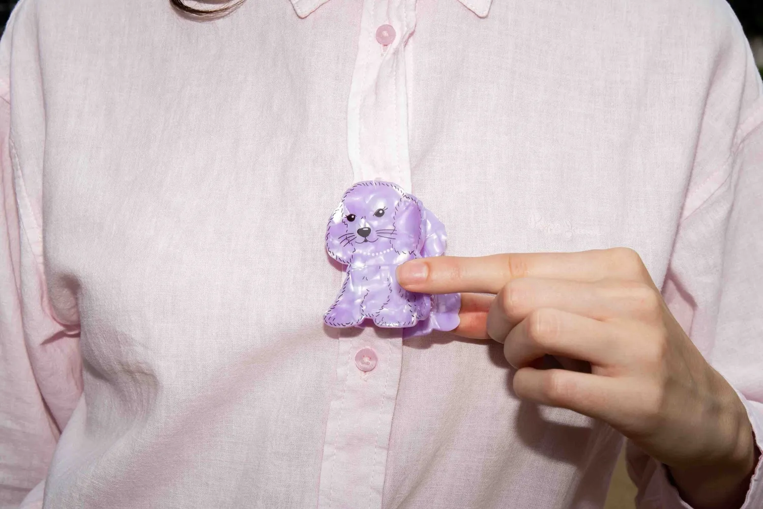 Eat My Socks Purple Dog hårklemme acetat lilla