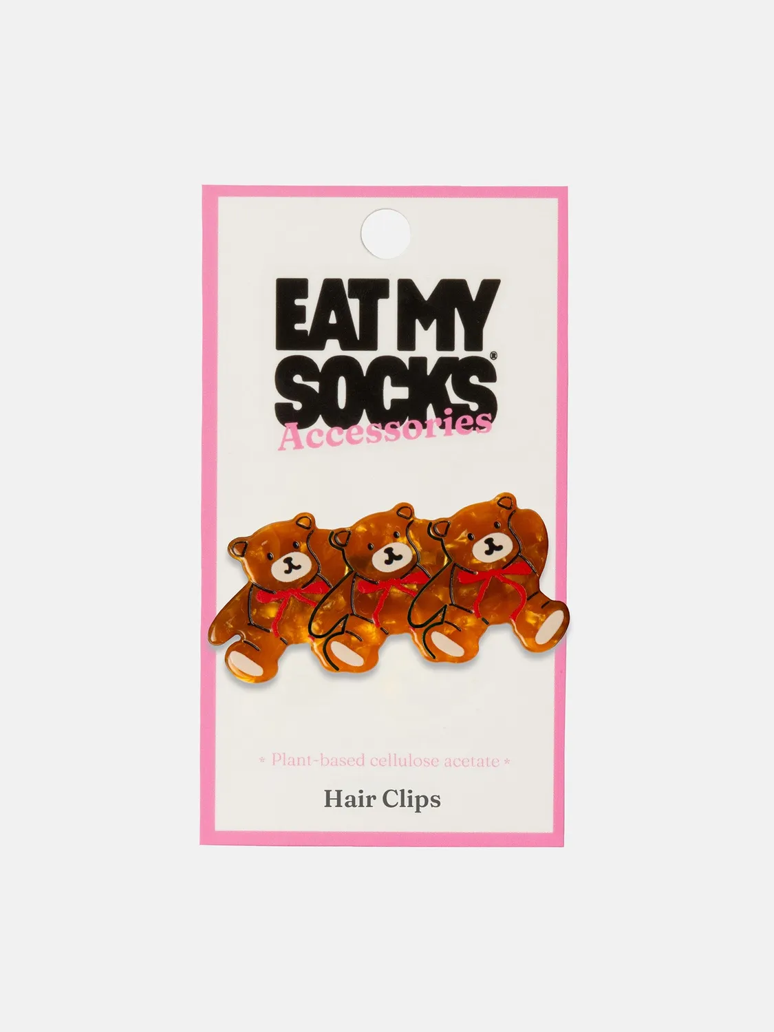 Eat My Socks Teddy Bear hårspænde celluloseacetat bamse