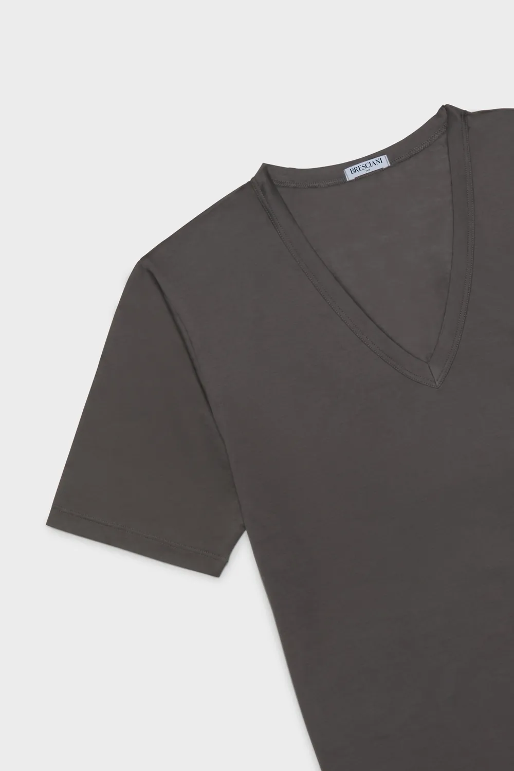 Bresciani Scollo V T-shirt grå bomuld V-hals