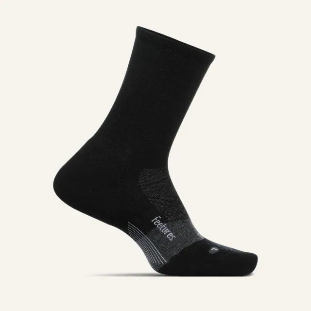 Feetures Merino 10 Cushion Mini Crew løbesokker Charcoal merinould