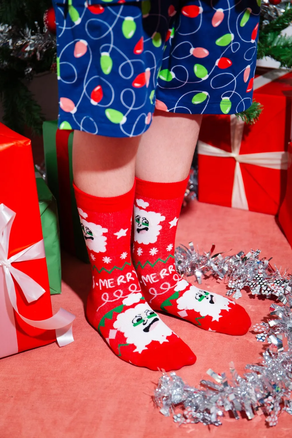 Eat My Socks Xmas Santa Kids børnesokker