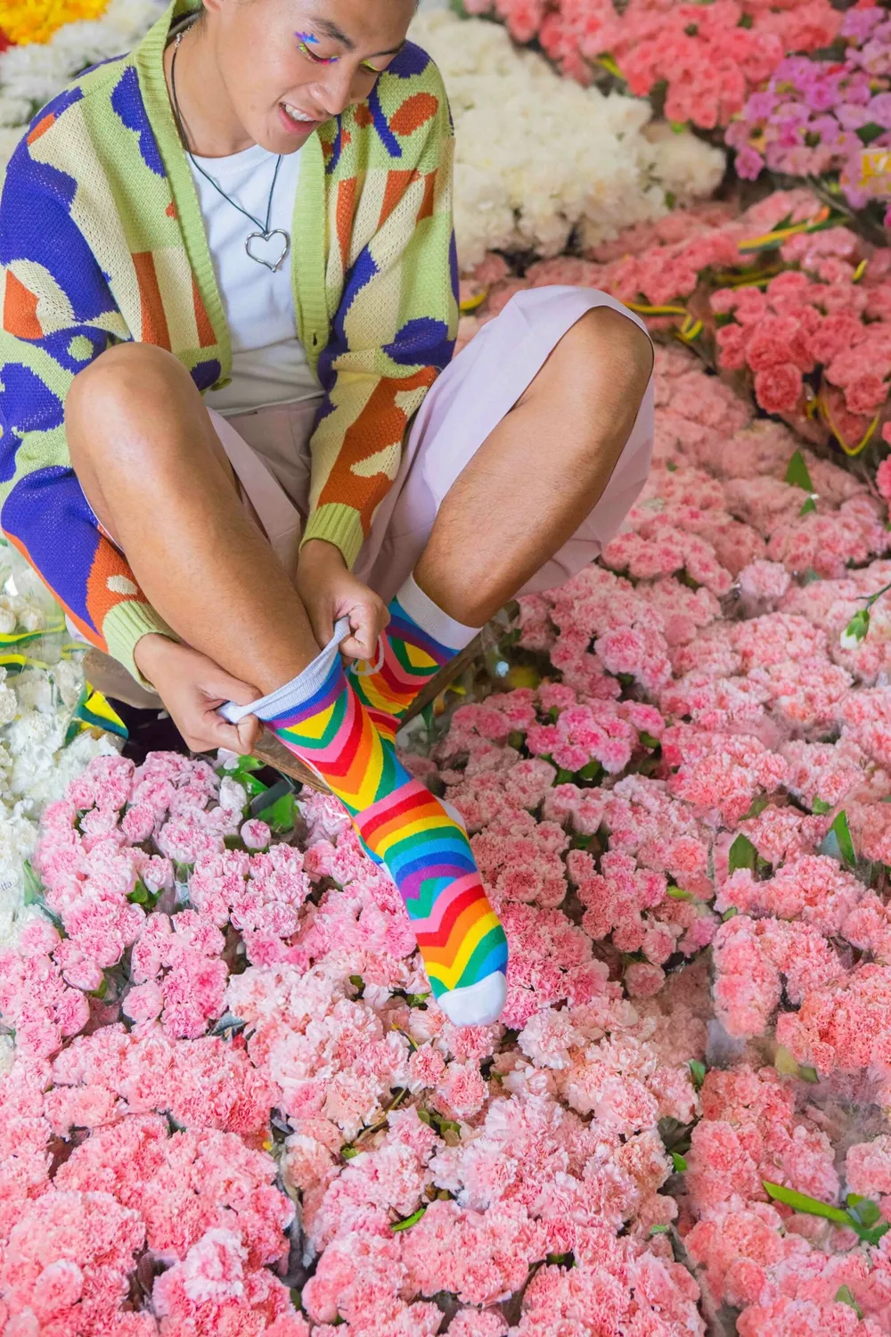Eat My Socks Peace and Love sokker symbol bomuld