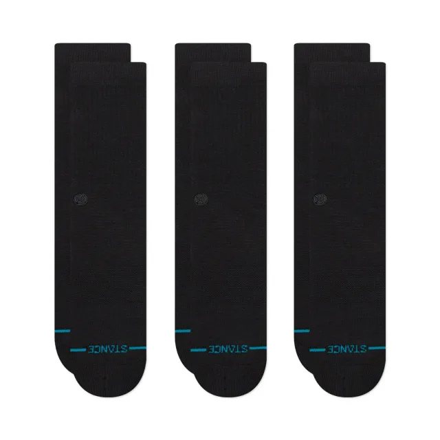 Stance Icon Crew strømper sort 3-pak bomuld