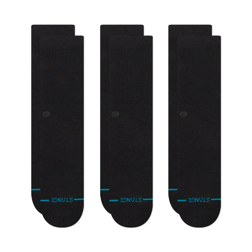 Stance Icon Crew strømper sort 3-pak bomuld