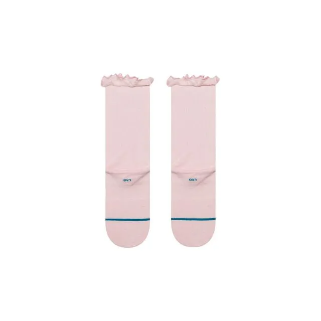 Stance Kids Ruffle Icon crew-sokker pink flæsekant