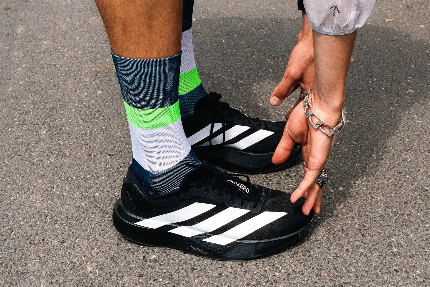 Incylence Running Bands løbesokker navy green åndbare