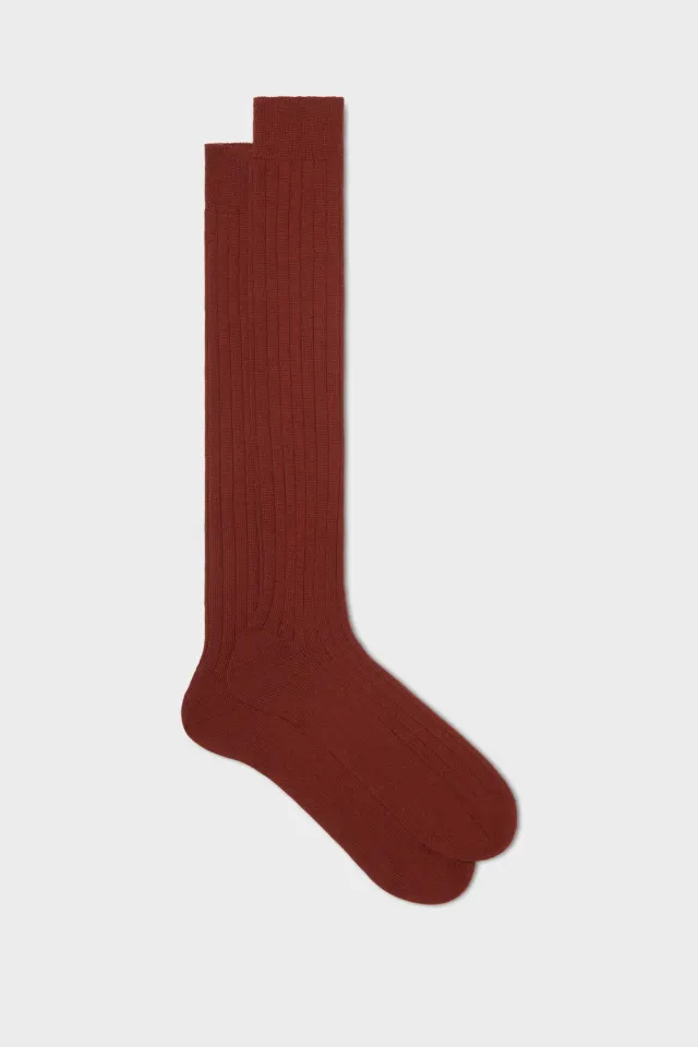 Bresciani Essentials Lupo strømper burnt 1 par varm uld