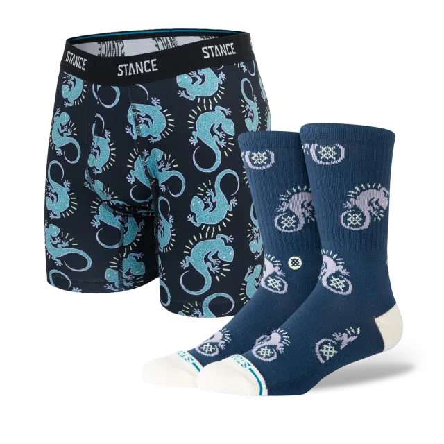 Stance Gecko boxershorts og crewsokker 2-pak lilla medium