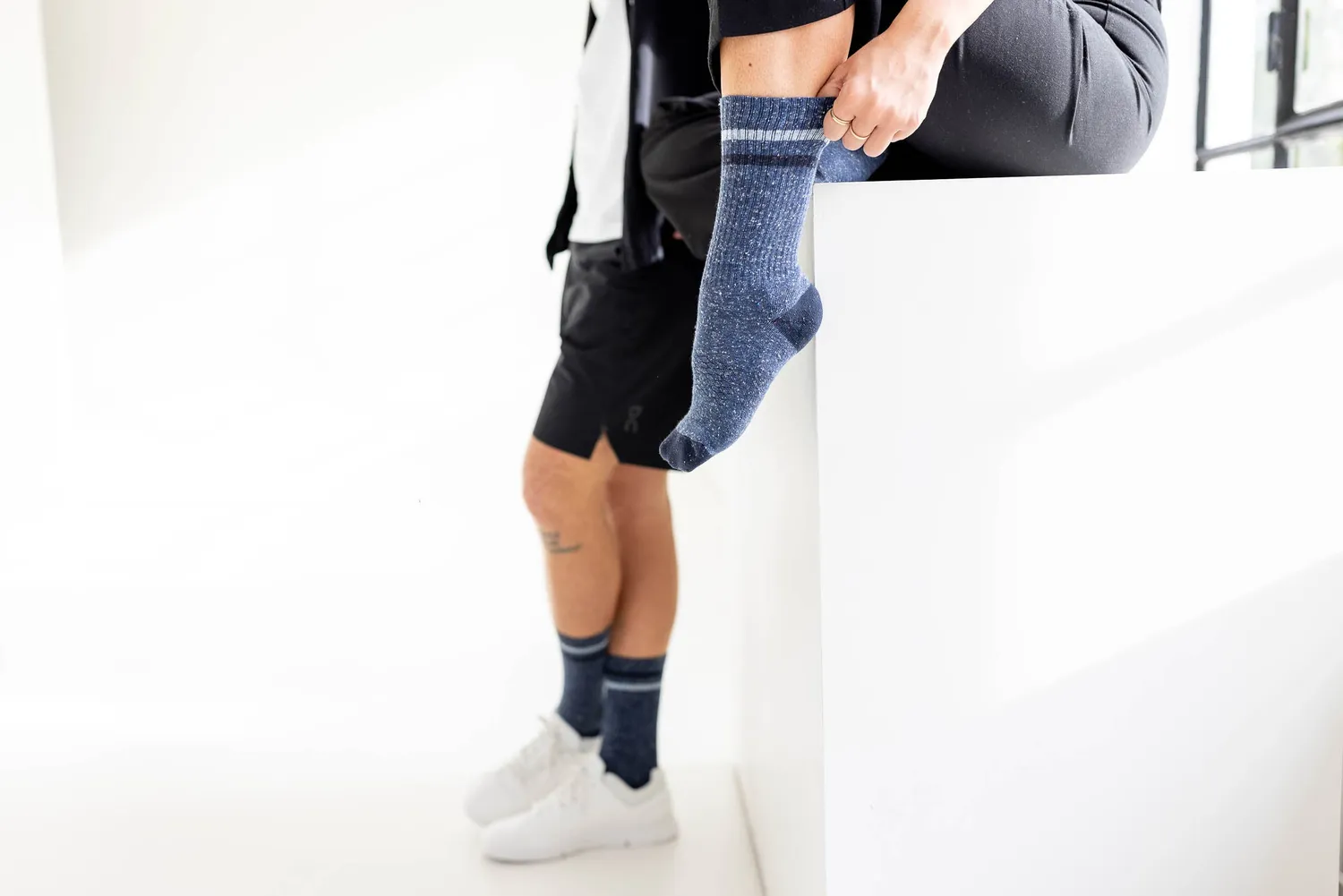 Incylence Lifestyle One Navy Blue Mint strømper bomuld