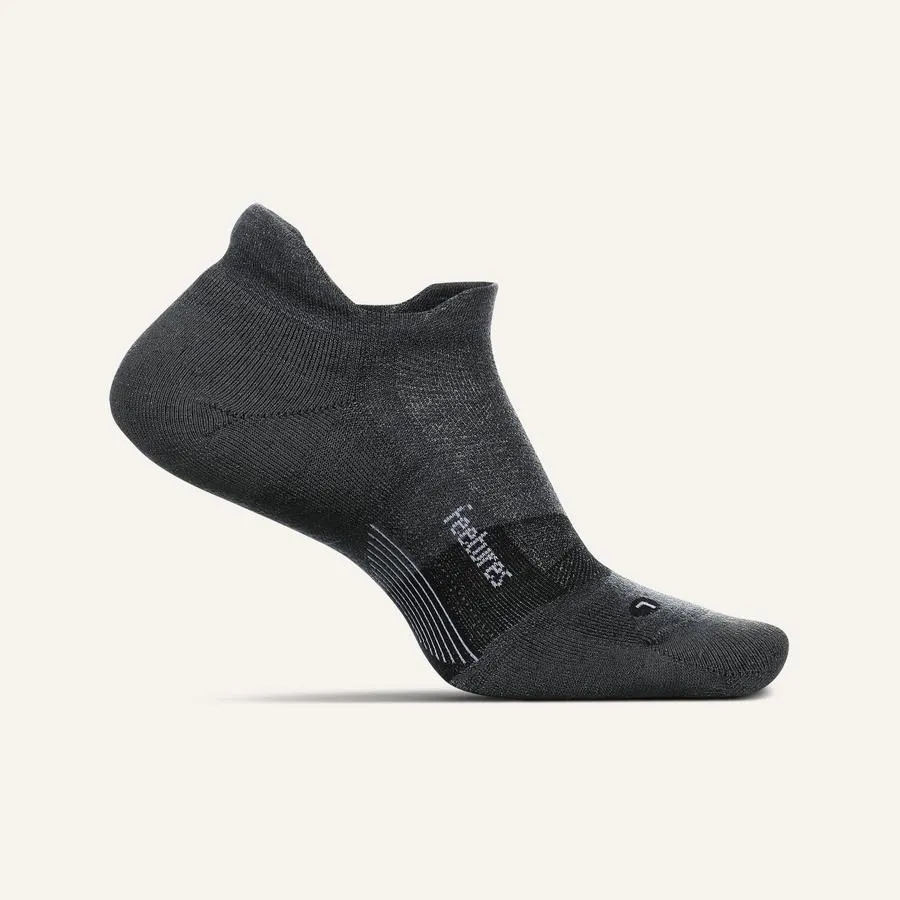 Feetures Merino 10 Ultra Light No Show løbestrømper Charcoal merinould