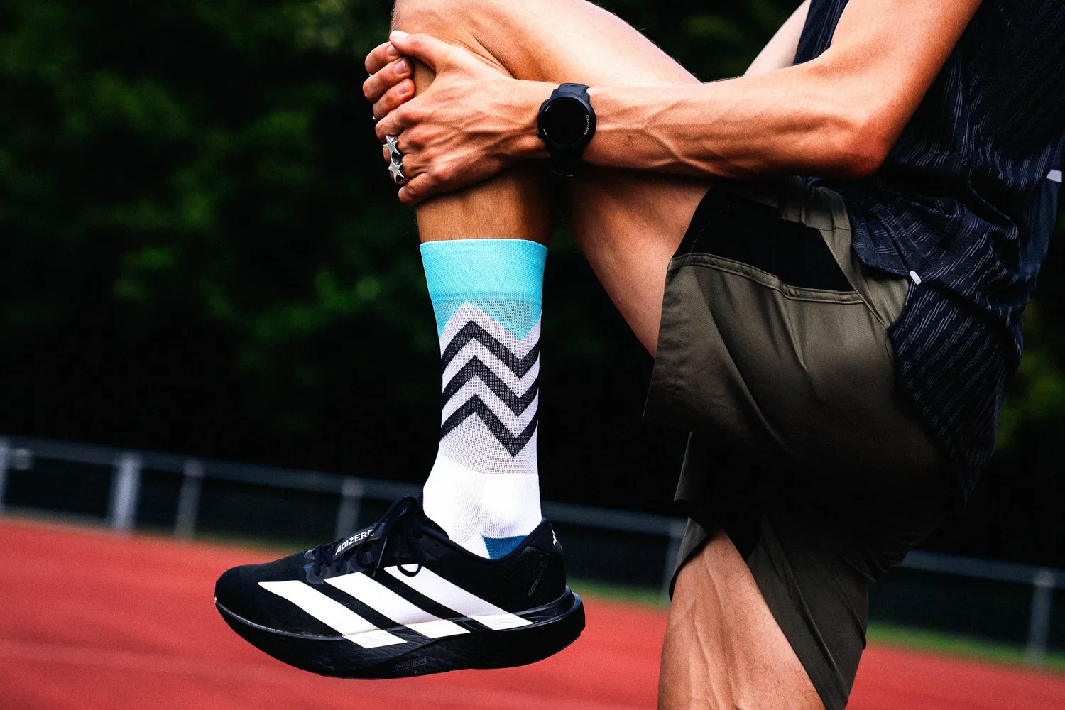Incylence Running Volts løbestrømper cyan sort kompression
