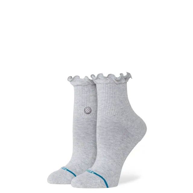 Stance Ruffle Icon quarterstrømper grå flæse