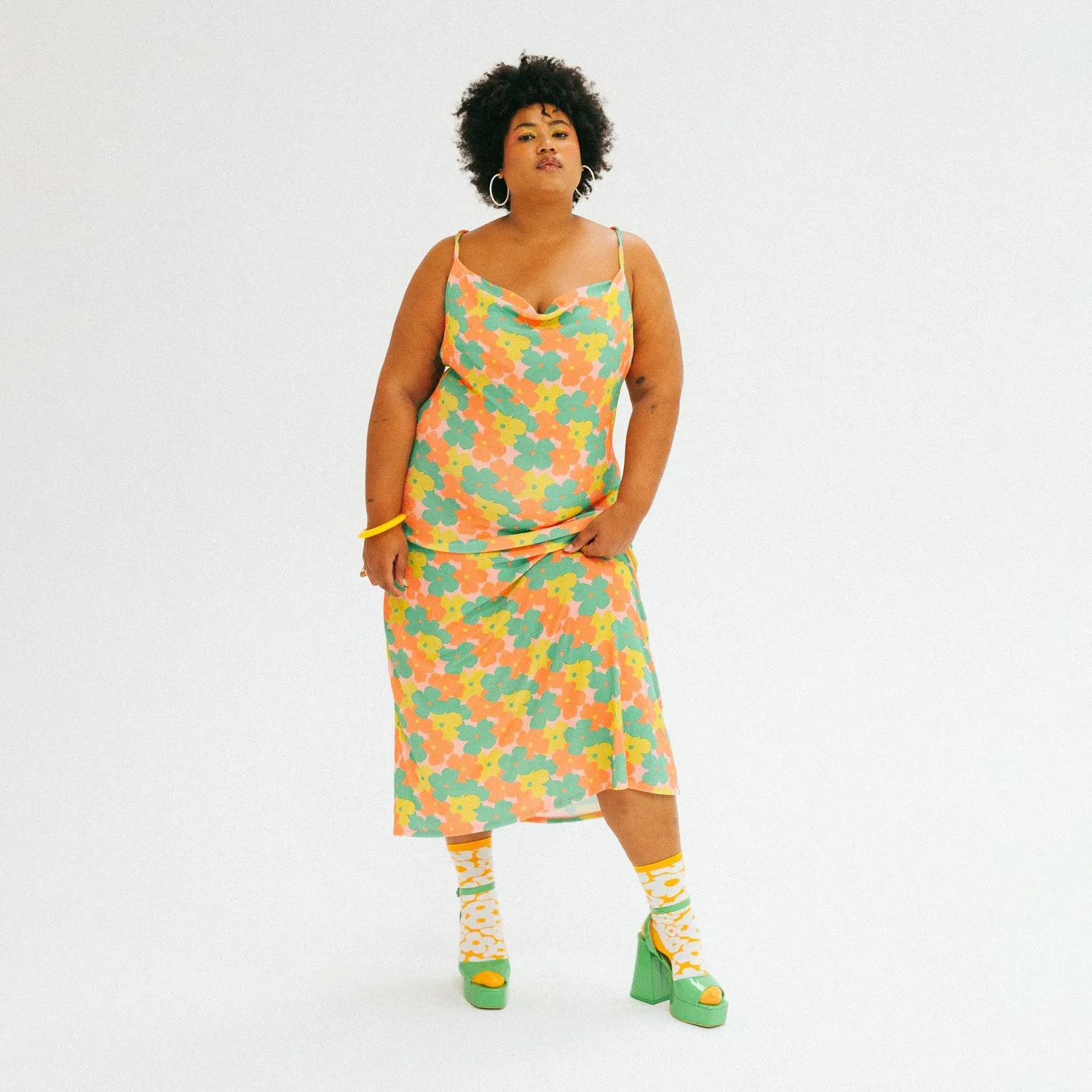 Eat My Socks Flower Power Orange sokker 1 par bomuld