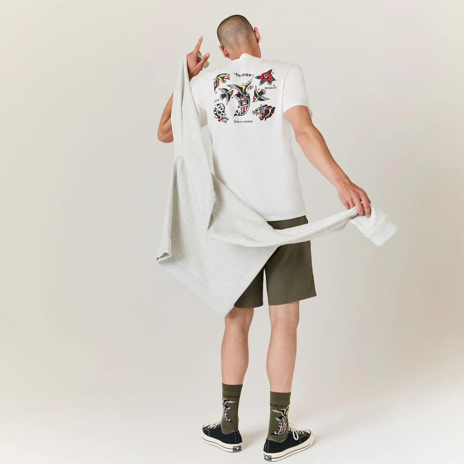 Stance Bert Krak Flash T-shirt creme bomuld