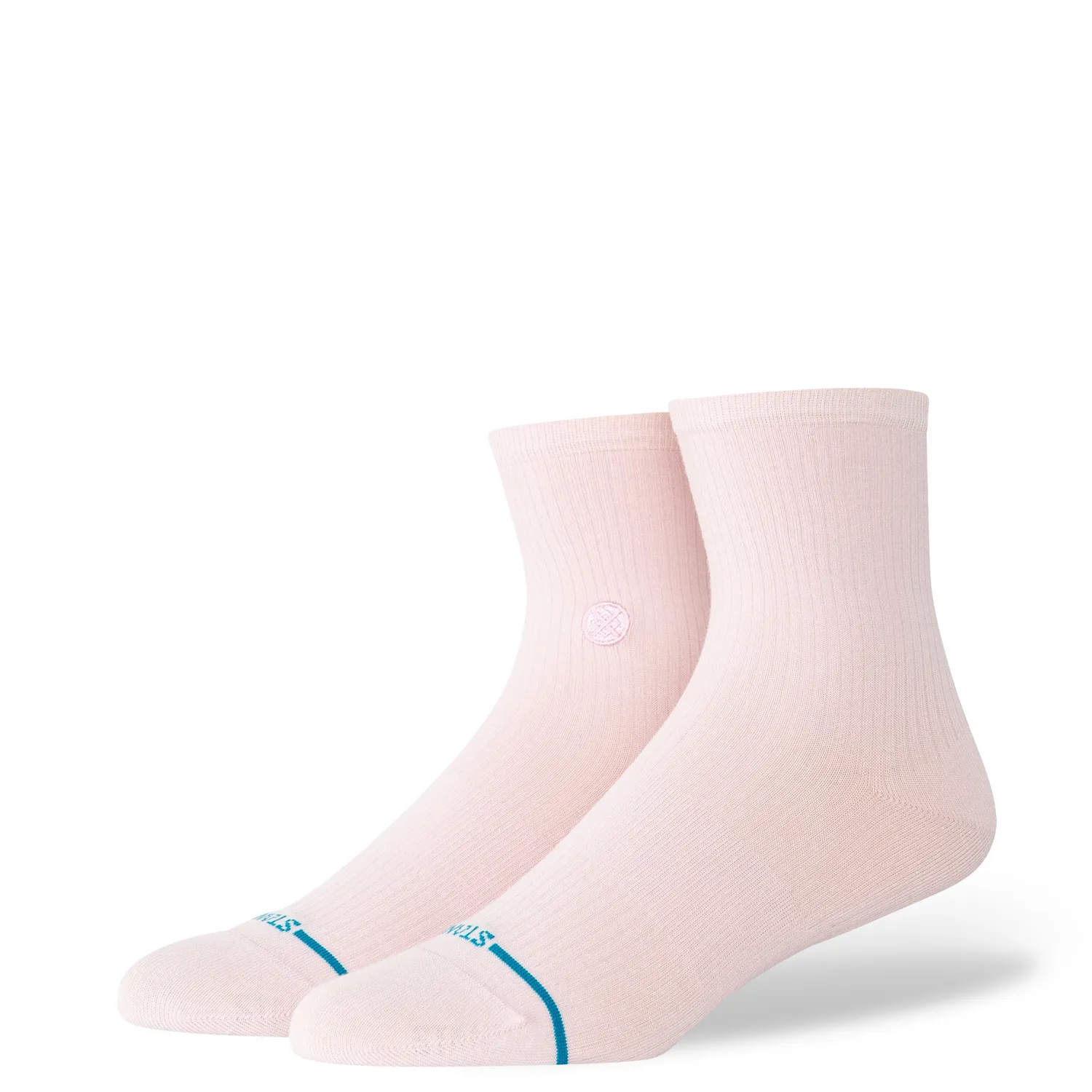 Stance Fine Rib Quarter strømper pink let polstring
