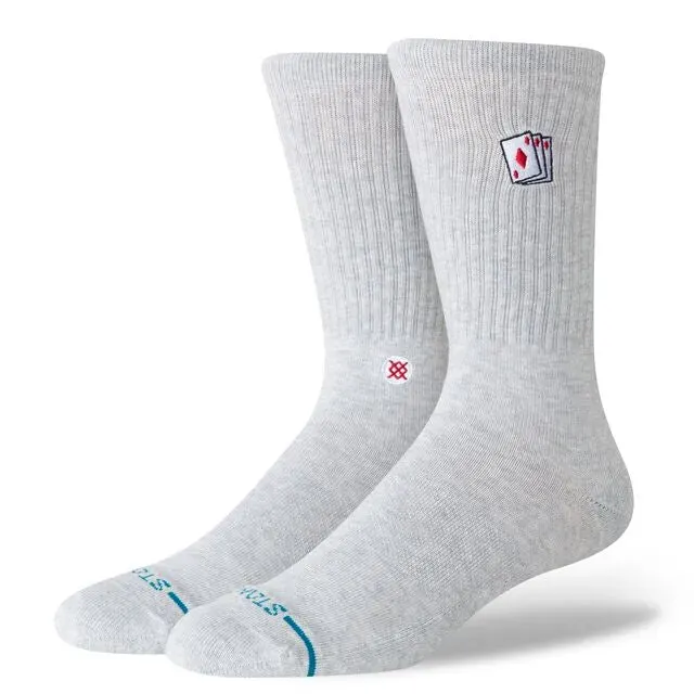 Stance Hit Me crewsokker gråmeleret bomuld medium