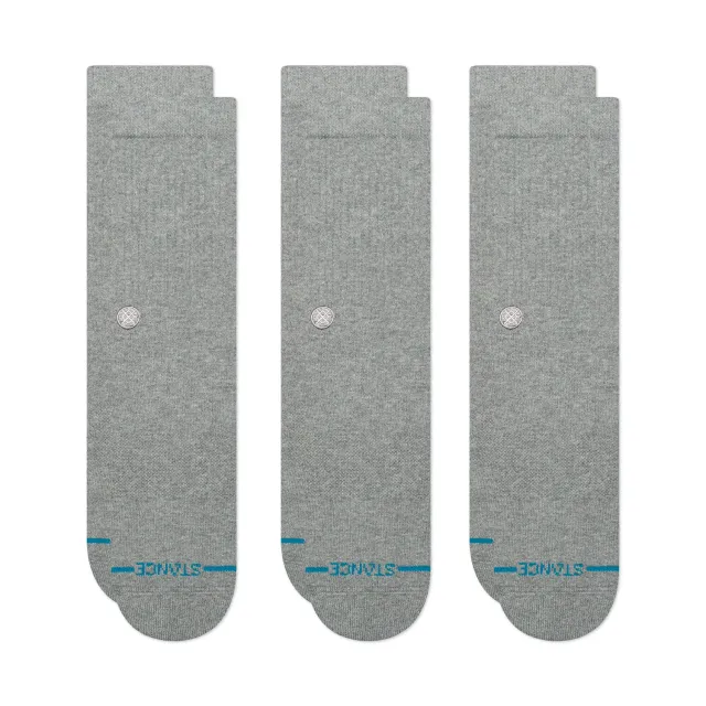 Stance Icon crew sokker grå 3-pak bomuld