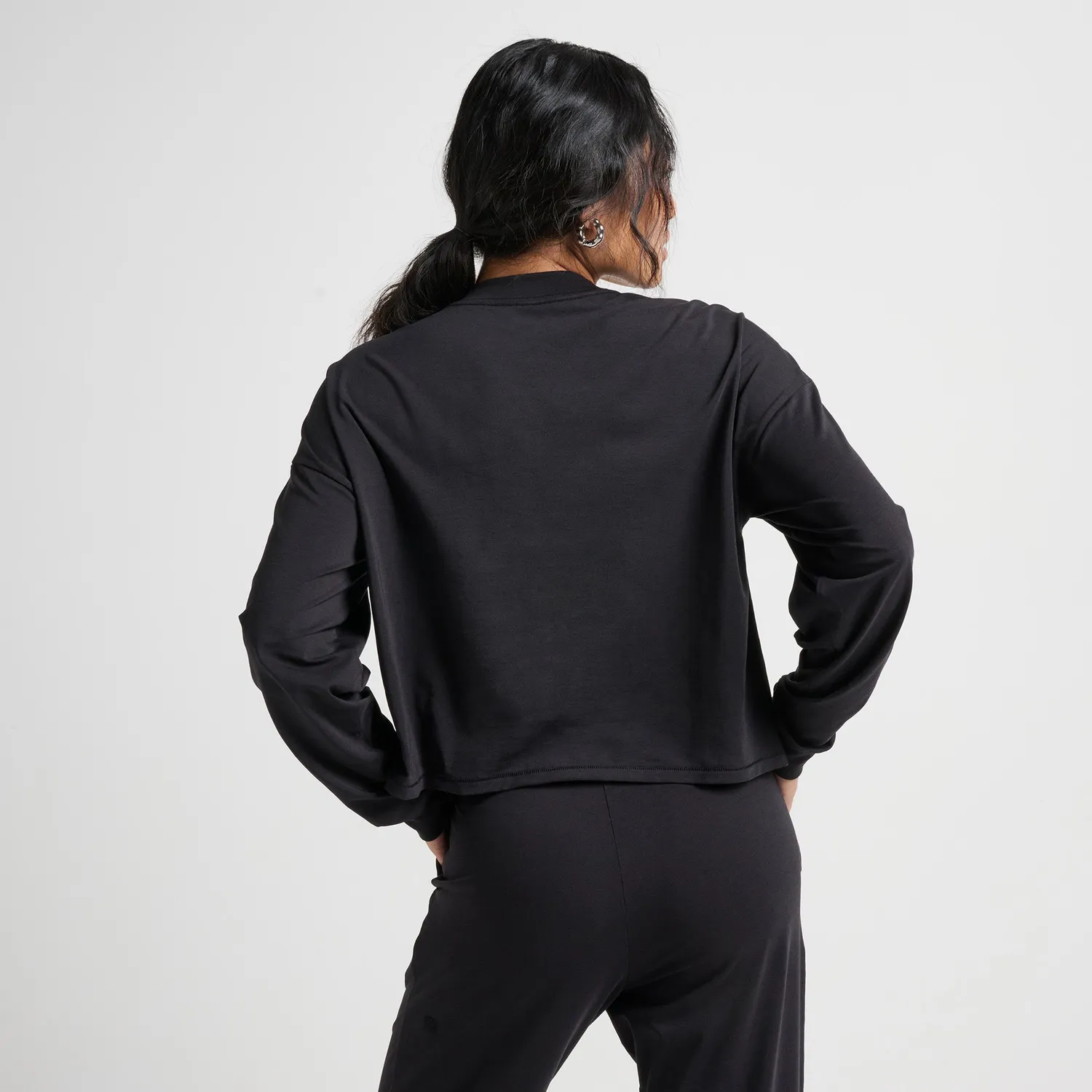 Stance Lay Low Boxy langærmet t-shirt sort dame