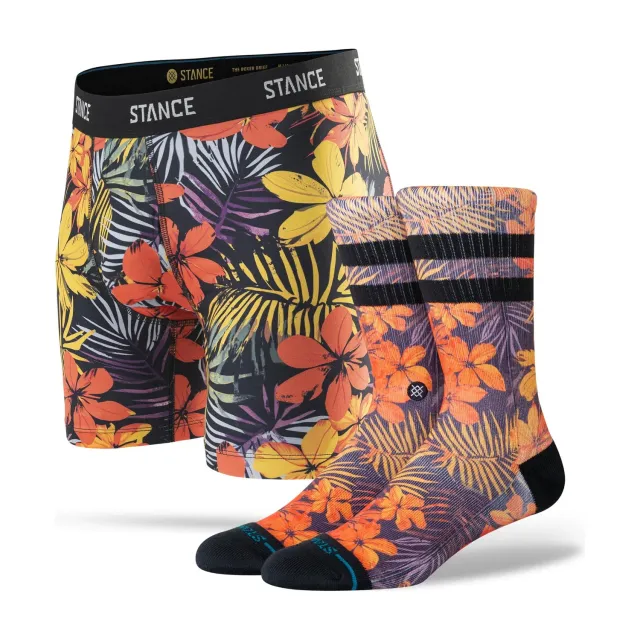 Stance Poipu Poly boxer + crew sokker orange 2-pak