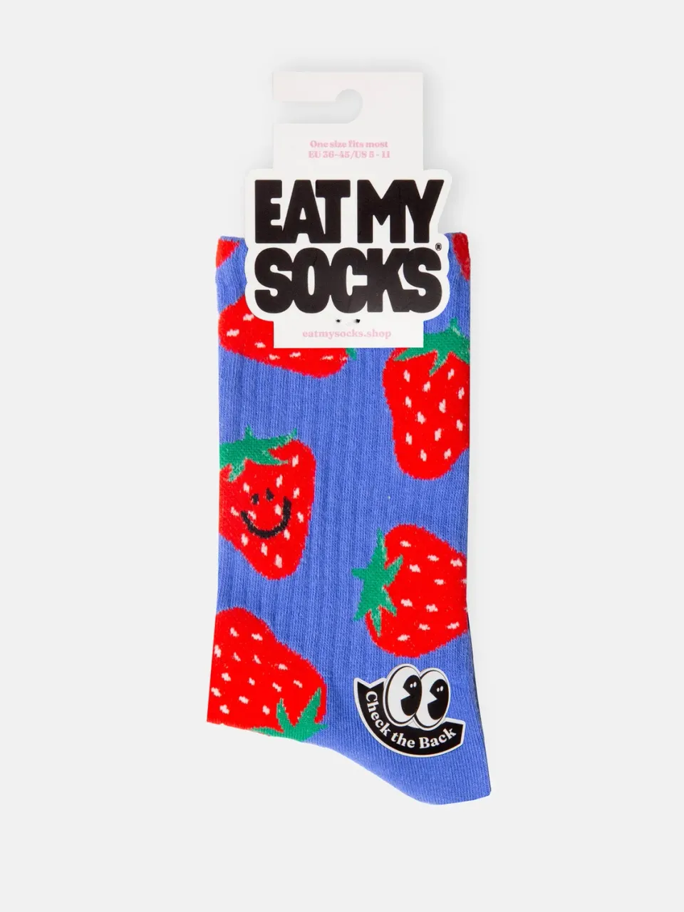 Eat My Socks Strawberry strømper flat-pack jordbær