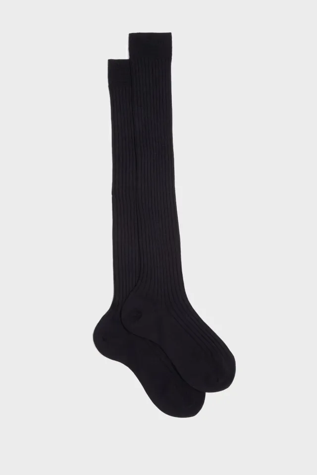Bresciani Cristina dame knæstrømper navy uld