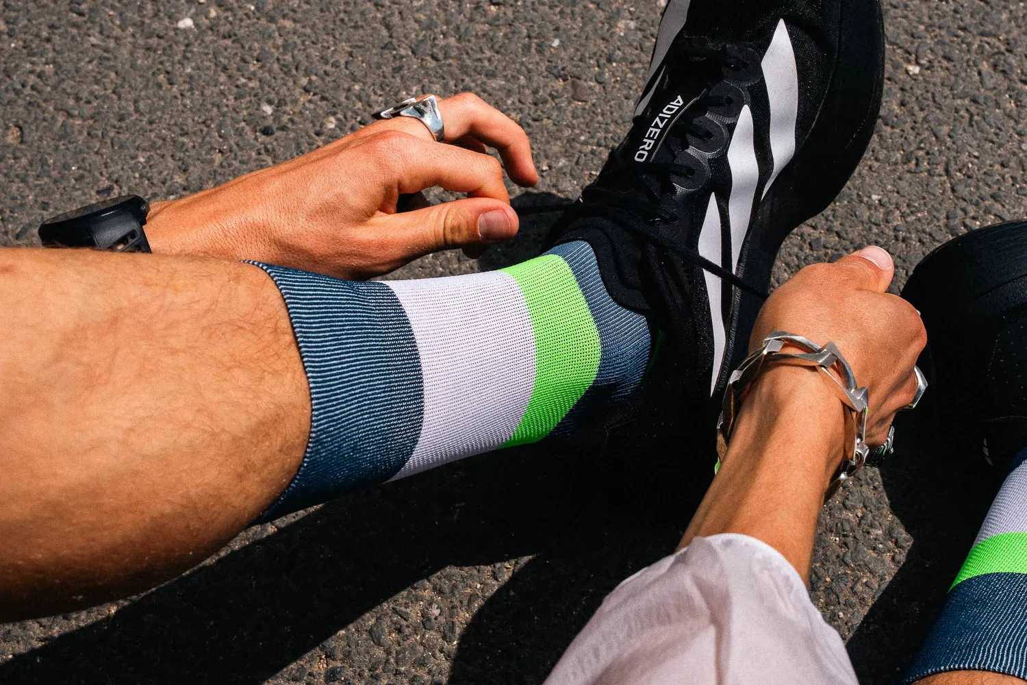 Incylence Running Bands løbesokker navy green åndbare