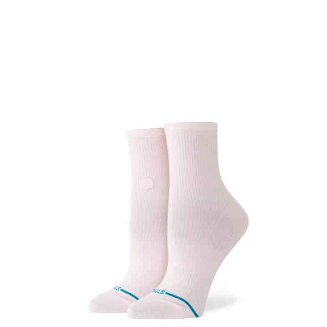 Stance Fine Rib Quarter strømper pink let polstring