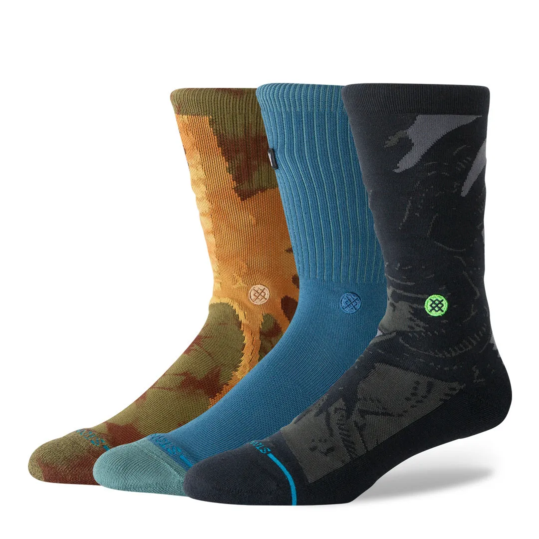 Stance Alien box sæt crew sokker Multi bomuld