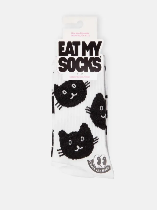 Eat My Socks Cat Flat-Pack sokker 1 par kat