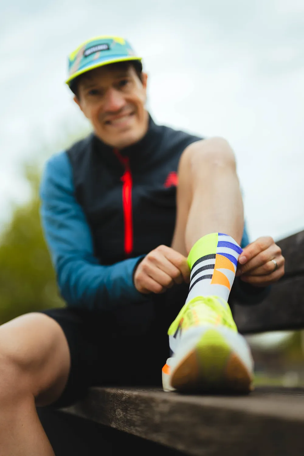 Incylence Ultralight Elements strømper orange grøn Dryarn