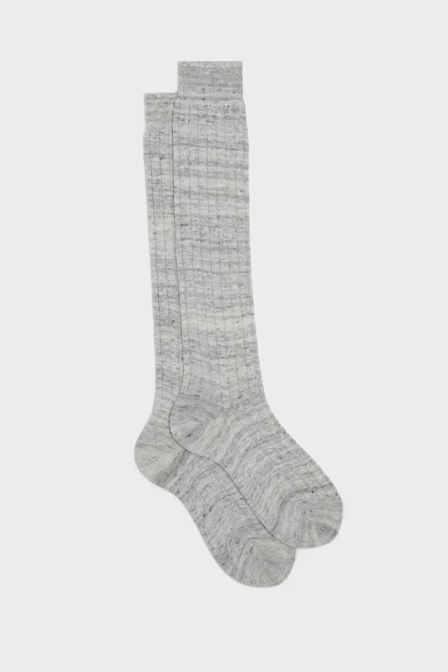 Bresciani Essentials Valerio herrestrømper pearl grey hør