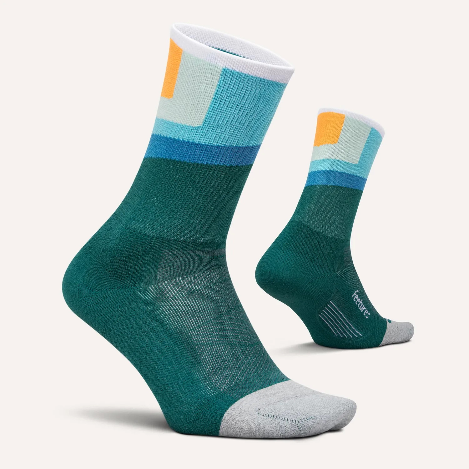 Feetures Elite Light Cushion Mini Crew løbesokker Breezy Court blød