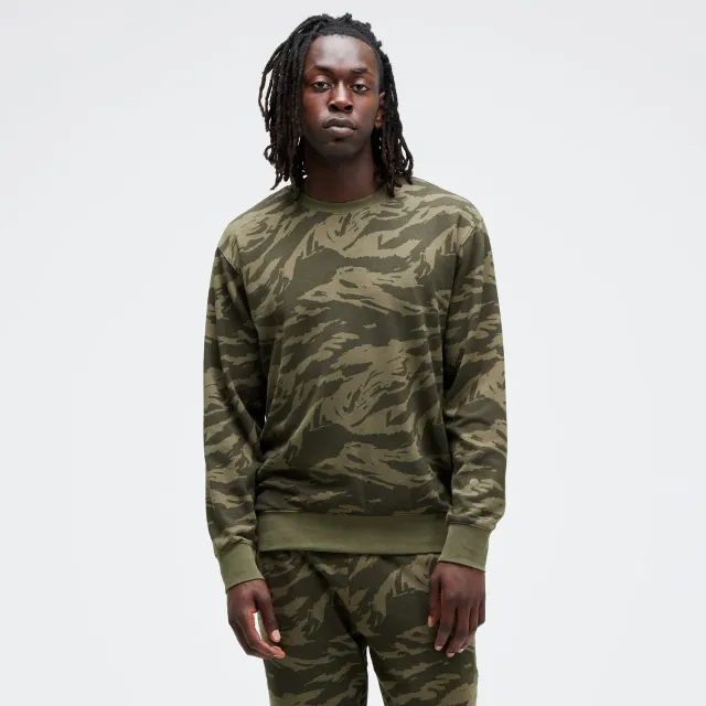 Stance Shelter Crew sweatshirt Green Camo børstet fleece