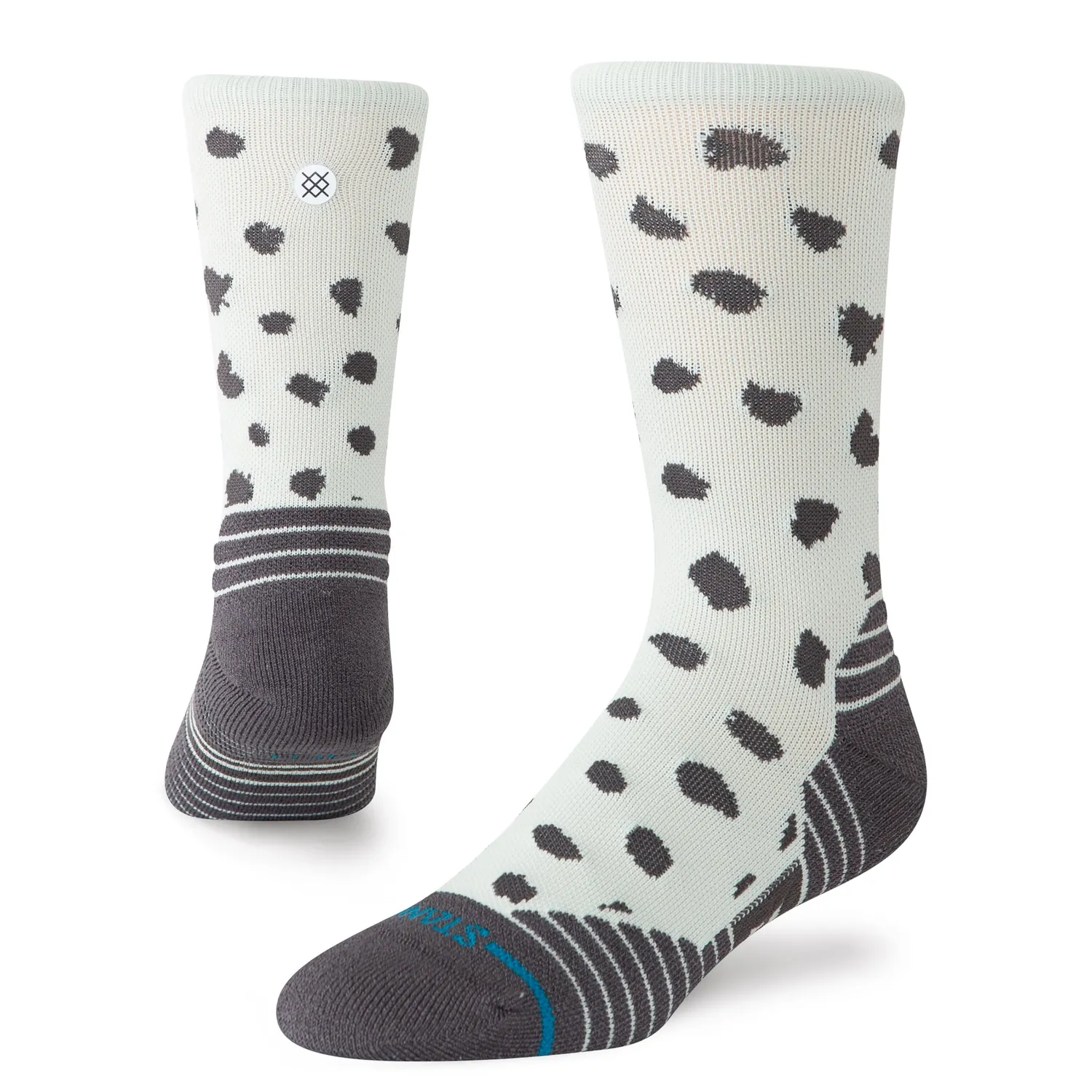 Stance Leopard Mid Crew sok lyseblå dame